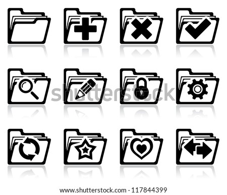 Vector illustration of interface folder management and administration icons