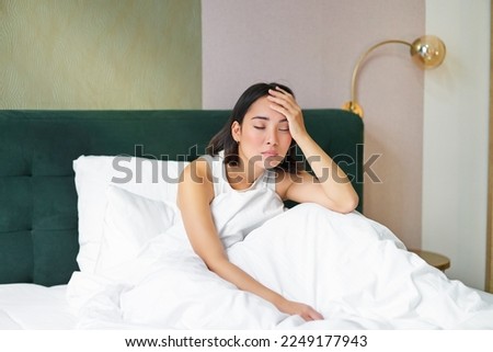Similar – Image, Stock Photo Portrait of Sad Young Woman Looking Down