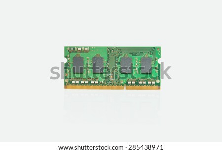 RAM Computer memory module on white background