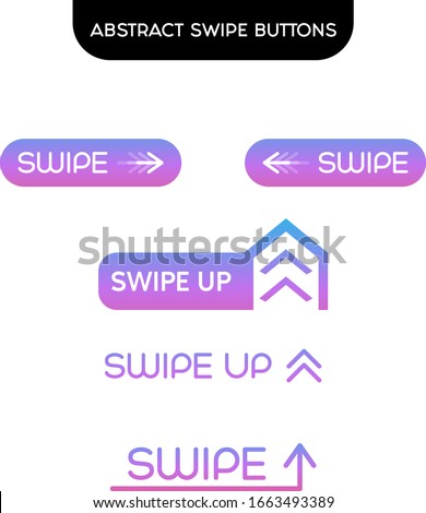 Swipe Up Abstract Left Right Buttons UI Kit 