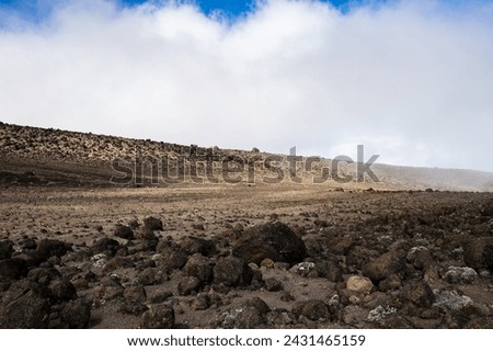 Similar – Image, Stock Photo Peaceful landscape of rocky cove in sunset