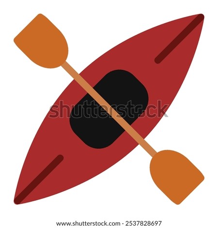 Canoe Icon in Color Fill. Flat Style. Isolated on White Background