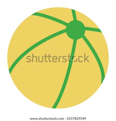 Ball Icon in Color Fill. Flat Style. Isolated on White Background