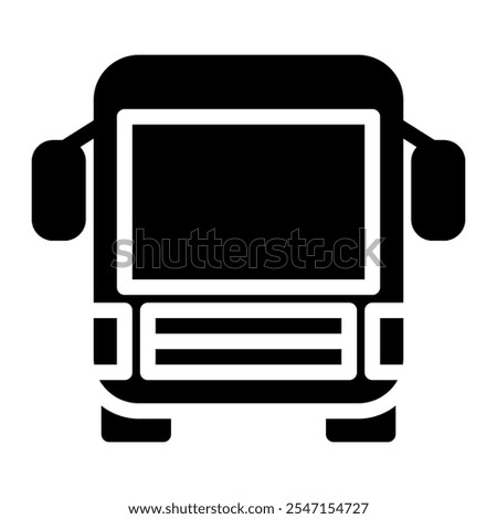 Bus icon in Glyph Style. Black Fill
