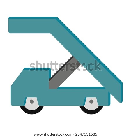 Stair truck icon in Flat Style. Color Fill