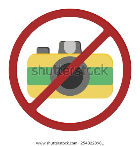 No photo icon in Flat Style. Color Fill