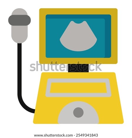 Ultrasonography icon in Flat Style. Color Fill