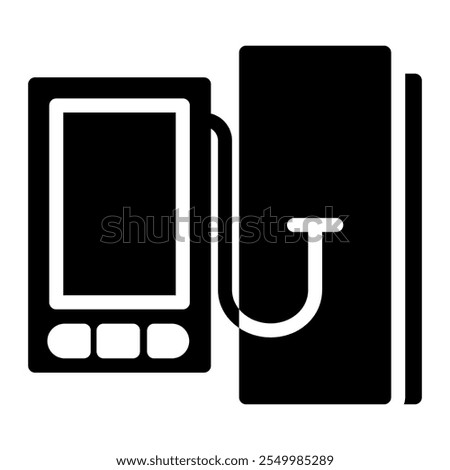 Sphygmomanometer icon in Glyph Style. Black Fill