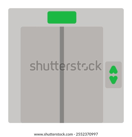 Elevator Icon In Color Fill. Flat Style. Isolated on White Background