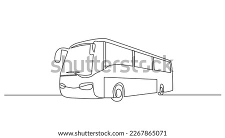 Continuous line art or One Line drawing bus for vector illustration, public transportation. bus traveling concept. graphic design modern continuous line drawing