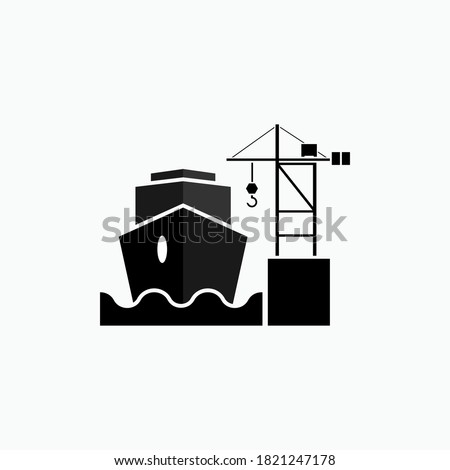 Port Icon. Harbour Symbol - Vector Logo Template.