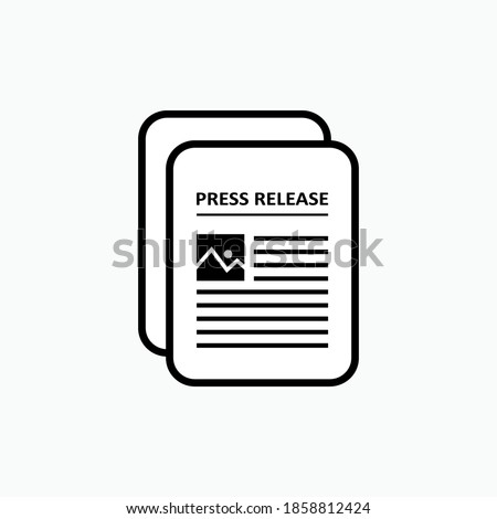 Press Release Icon. Symbol of News Source for Jounalist  - Vector Logo Template.
