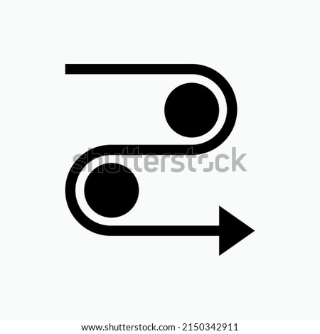 Flow Icon. Process or Direction, Sequel Symbol - Vector.