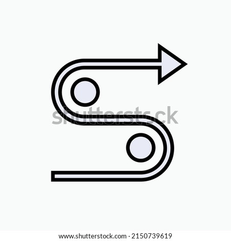 Flow Icon. Process or Direction, Sequel Symbol - Vector.