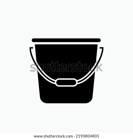 Bucket  Icon. Pail Symbol - Vector.