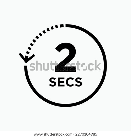 Countdown Icon at 2 Seconds. Timeline, Deadline Symbol.