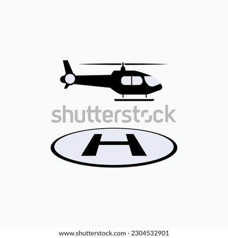 Helipad Icon. Heli Landing Area Symbol - Vector.  