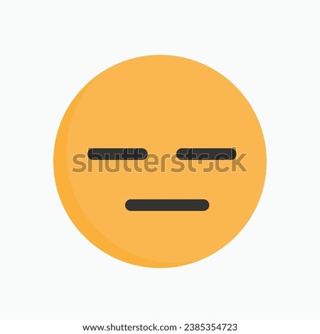 Expressionless Emoji. Neutral, Pensive Flat Circle.