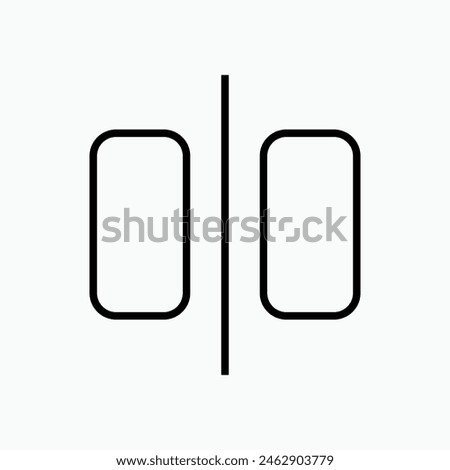 Vertical Split Icon. Sections, Units. Symbol of Separation – Vector.