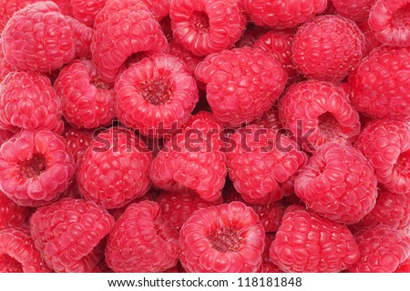 Background made from ripe, juicy, fresh raspberries