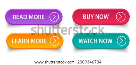 Button icons set isolated on white background. Collection of trendy buttons icon for web site, icon template and ui. Useful for label, clipart, banner and app. Flat action button, vector illustration