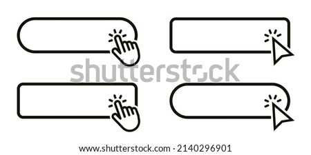 Button with hand an arrow clicking icon set. Mouse pointer. Vector illustration
