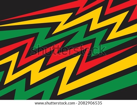 Simple background with gradient zigzag line pattern and with Jamaican color theme