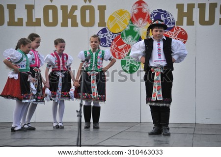 Participant(s) of the traditional Easter Festival at April 12, 2009 in Holloko, Hungary. Village is UNESCO World Heritage Site.