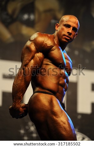 Participant(s) of the body building championship at October 17, 2010 in Budapest, Hungary.