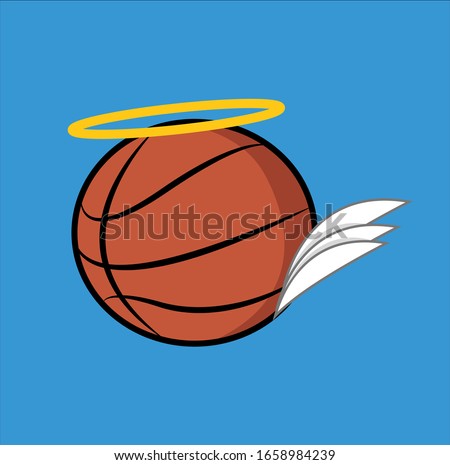 Basketball Illustration On Blue Background
