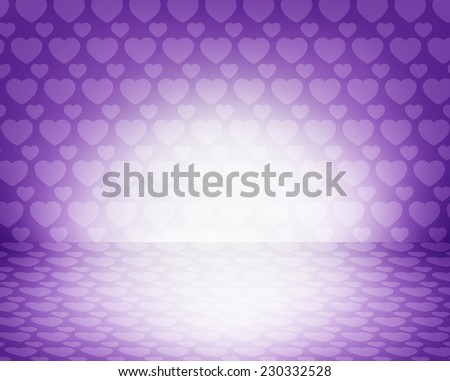valentine\'s day background - purple empty room with heart pattern