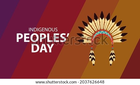 Indigenous Peoples Day. Holiday concept. Template for background, banner, card, poster with text inscription, website slider.