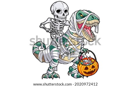 Best funny Mummy Dinosaur for halloween Imagine de stoc © 