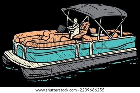 best funny Pontoon Boat - My Retirement Vehicle vector design Foto d'archivio © 