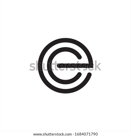 initial letter C e vector line logo design inspiration