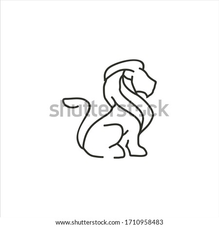Lion Logo Design Image, Logo Icon, Lion Icon, Symbol PNG and Vector with Black Background , lion animal vector outline logo design