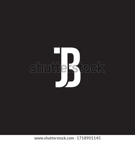 initial logo bj, jb, j inside b rounded letter negative space logo Stock fotó © 