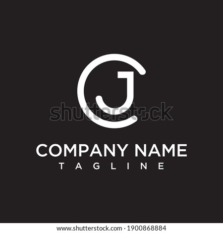 initials letter C and J vector line logo design inspiration