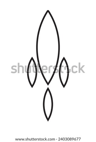 a vector image of a rocket on a white background launching into the air. suitable as a logo