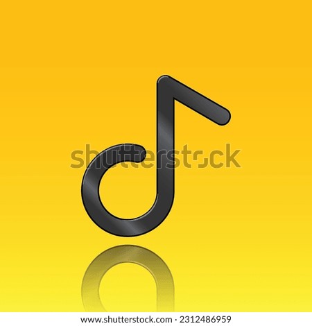 Vector graphic illustration of music sheet notation, isolated musical note icons with a background of golden gradient, is highly suitable for music applications, tones, music, and more