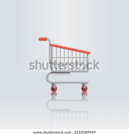 illustration of cart for icon shopping online isolated on gradation background, basket cart of purchase in online shop, trolly cart symbol for e-commerce, clip art vector of cart for shopping concept