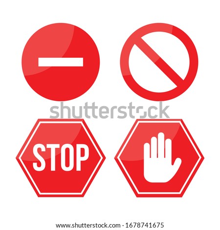 Traffic sign stop set. Vector illustration. on white background - Vector	
