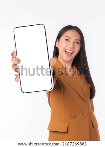 Similar – Image, Stock Photo Young Asian ladies showing V sign and smiling while lying on grass in sunlight