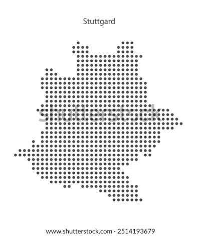 Stylized dotted vector map of Stuttgart. Abstract Stuttgart dot pattern design