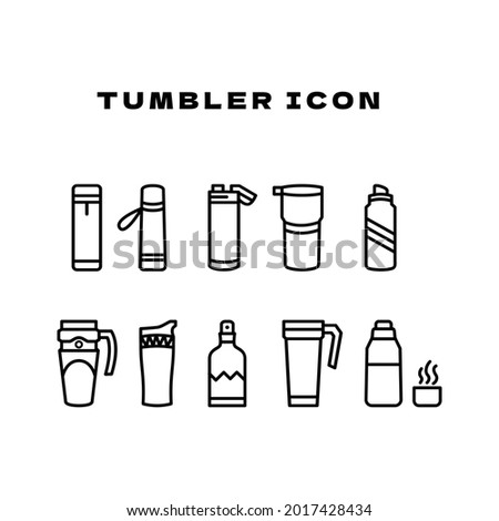 Tumbler bottle icon vector illustration set