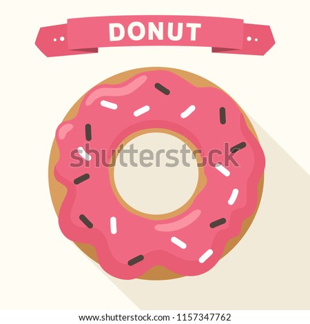 Donut cake. Vector icon sweet donut with  glaze. Illustration of a dessert donut clipart