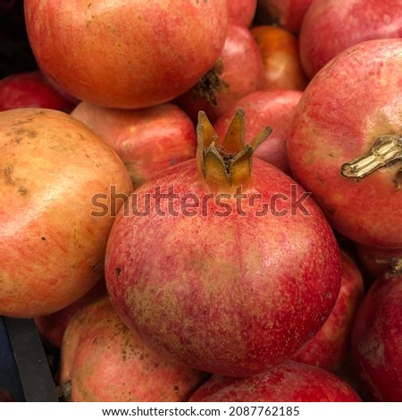 Macro photo pomegranate fruit. Stock photo pomegranate fruit background
