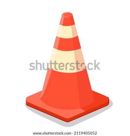 vector icon orange road cone. Stock illustration road attention cone Foto stock © 