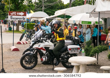 CHIANG RAI,THAILAND, AUG 16-2015 : Soldiers led  the big bike for \