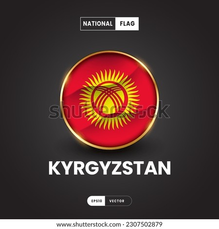 Flag of Kyrsystan vector illustration. Asia Flag 3D EPS10